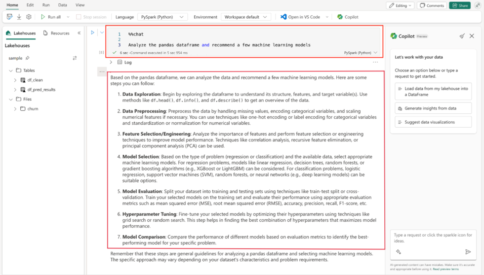 Unlocking AI capabilities with Copilot in Microsoft Fabric Notebooks ...